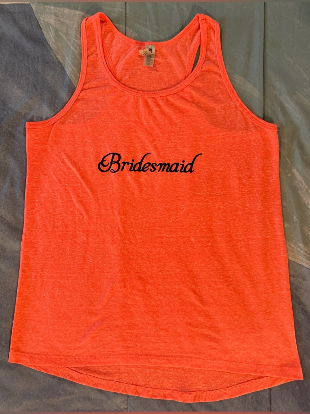 “Bridesmaid” Neon Coral Tank Top